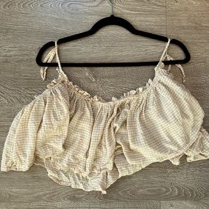 Bohemian gingham loose and sexy summer/vacation top